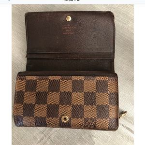 Louis Vuitton Damier Ebene Bifold Wallet in Brown